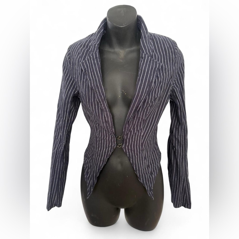 PrettyLittleThing Navy Striped Blazer